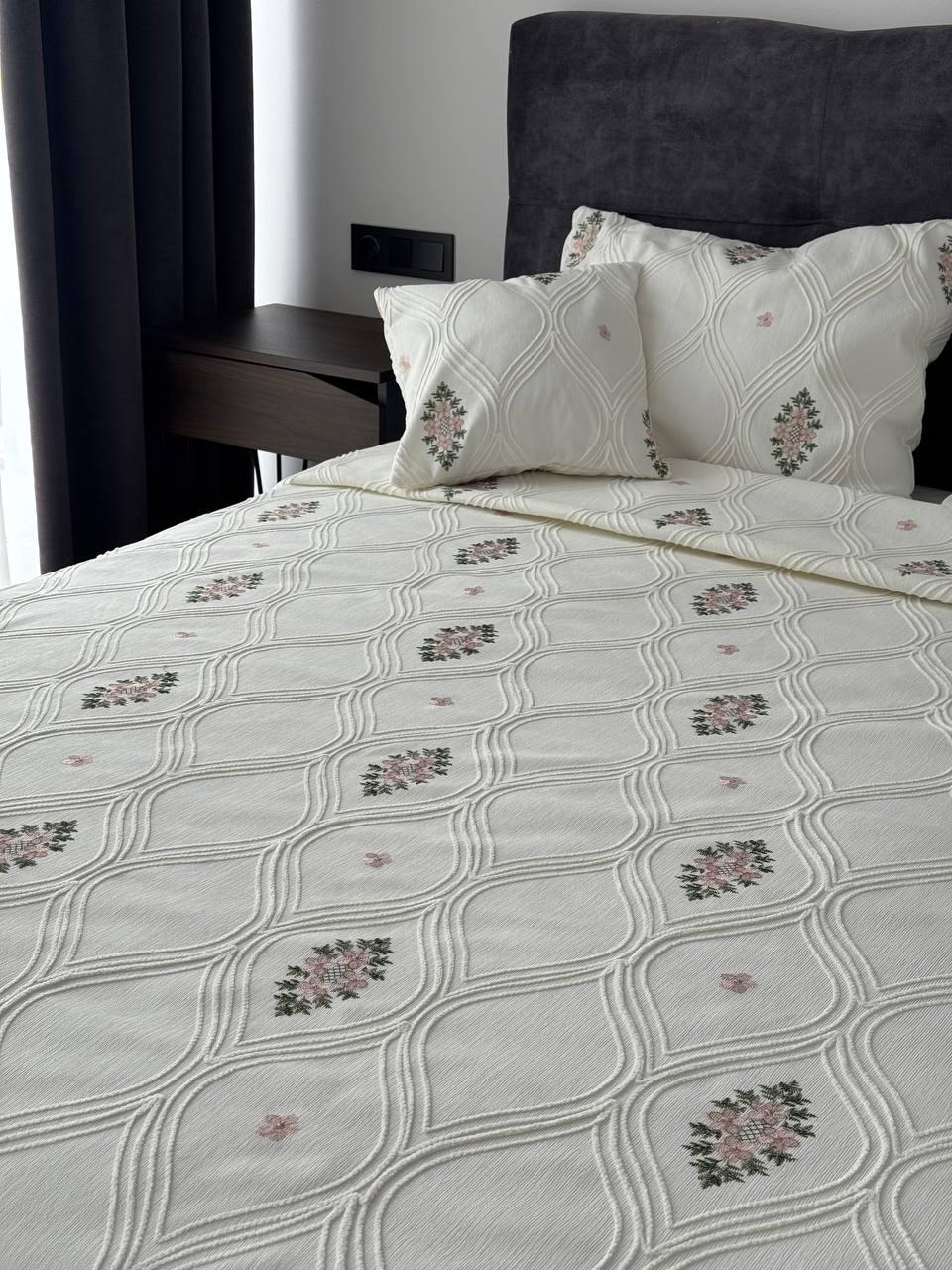 Покривало Бароко №3 бавовна 180х250 см Молочний (55677-3-180x250cm) - фото 5 Покривало Бароко №3 бавовна 180х250 см Молочний (55677-3-180x250cm) - фото 5