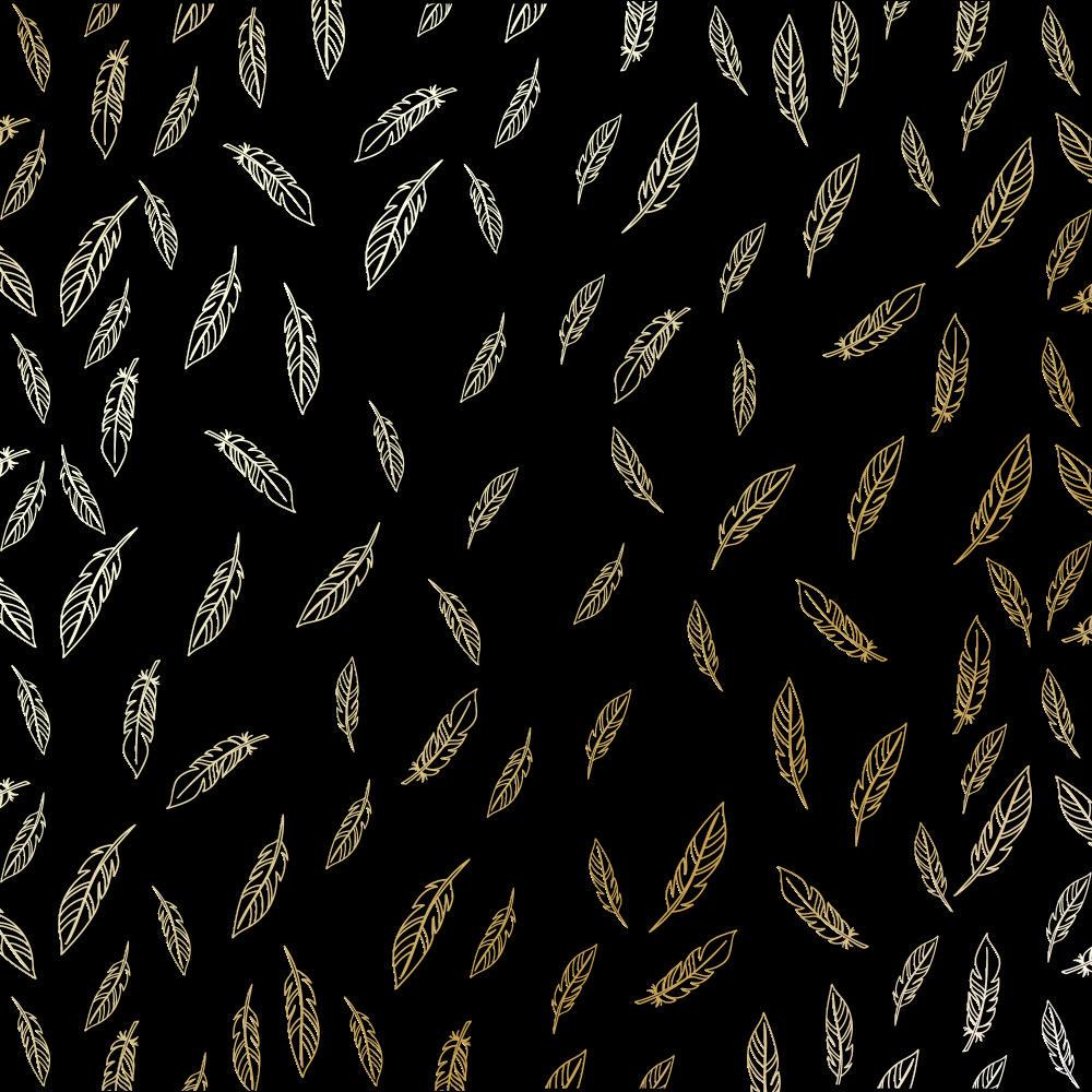 Лист бумаги односторонний Golden Feather с фольгированием 30,5х30,5 см Black