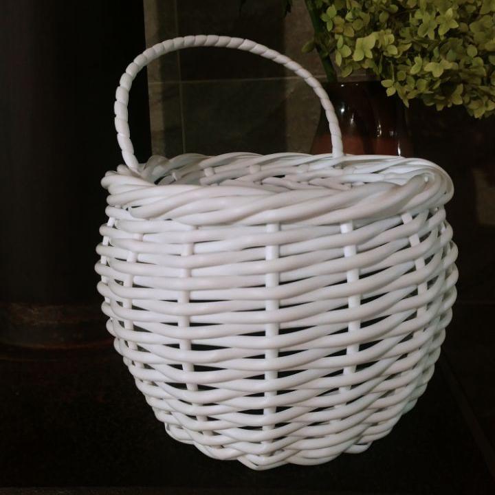 Горщик-кашпо зі штучного ротанга 2,5 л Білий (15447044)