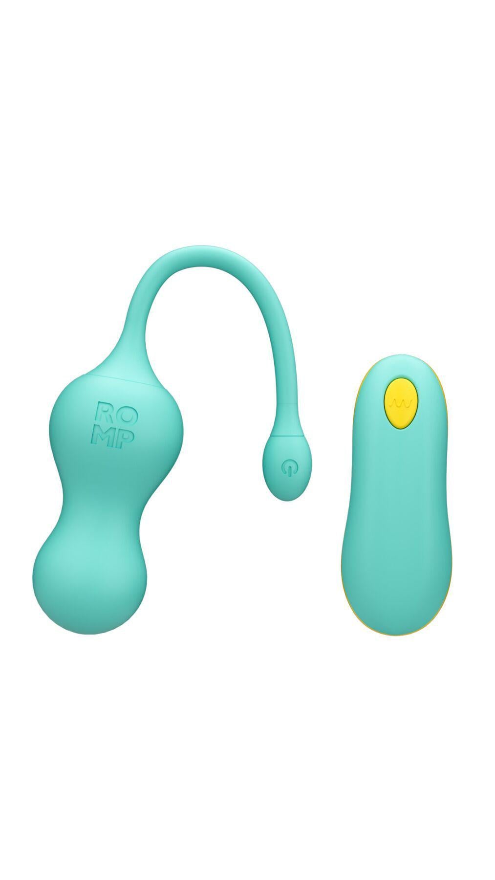 Виброяйце для точки G с пультом управления Romp Cello Light Teal водонепроницаемое (SO8734)