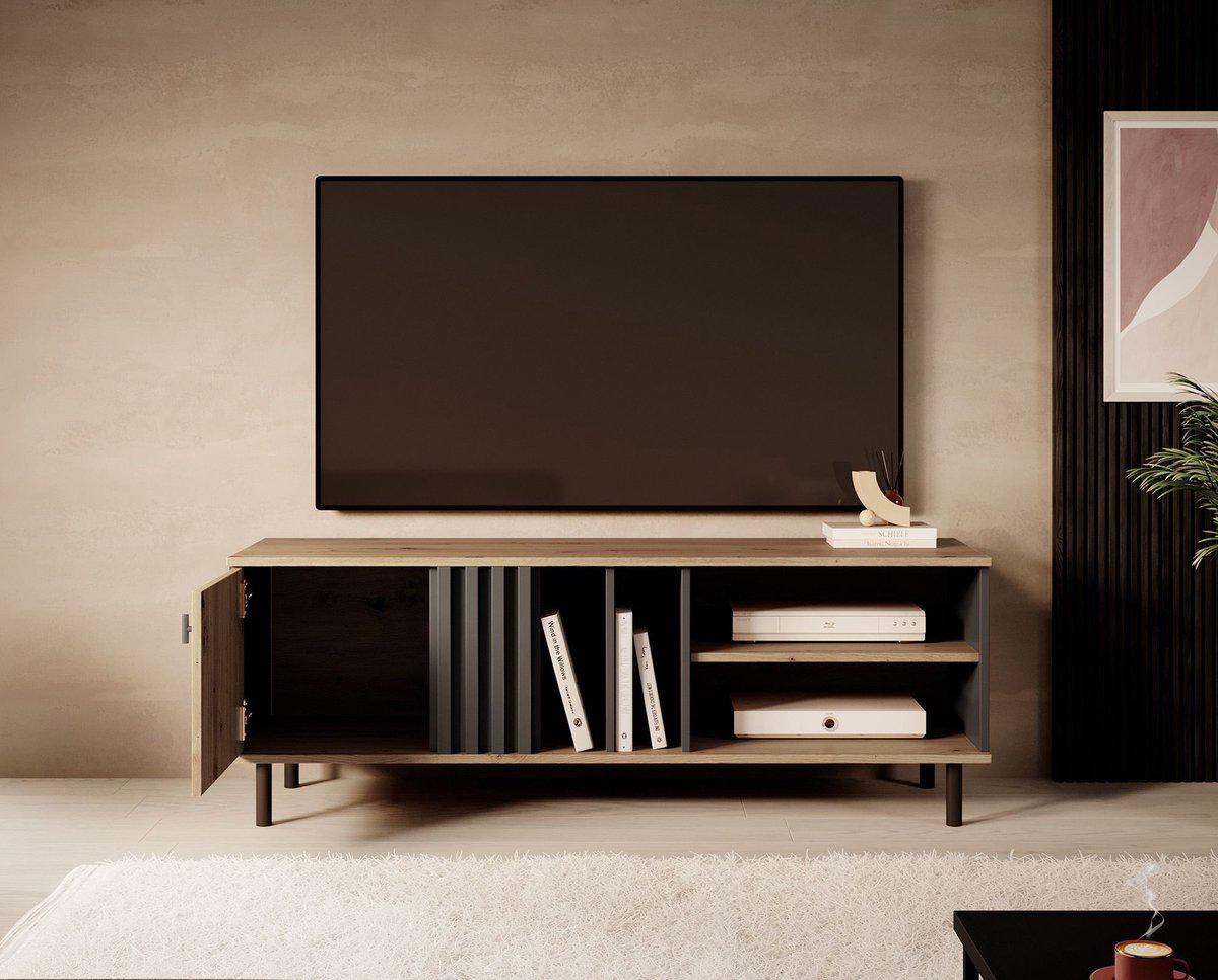 Тумба под телевизор MARCOS 1D Дуб артизан/Антрацитовый (ART2130)