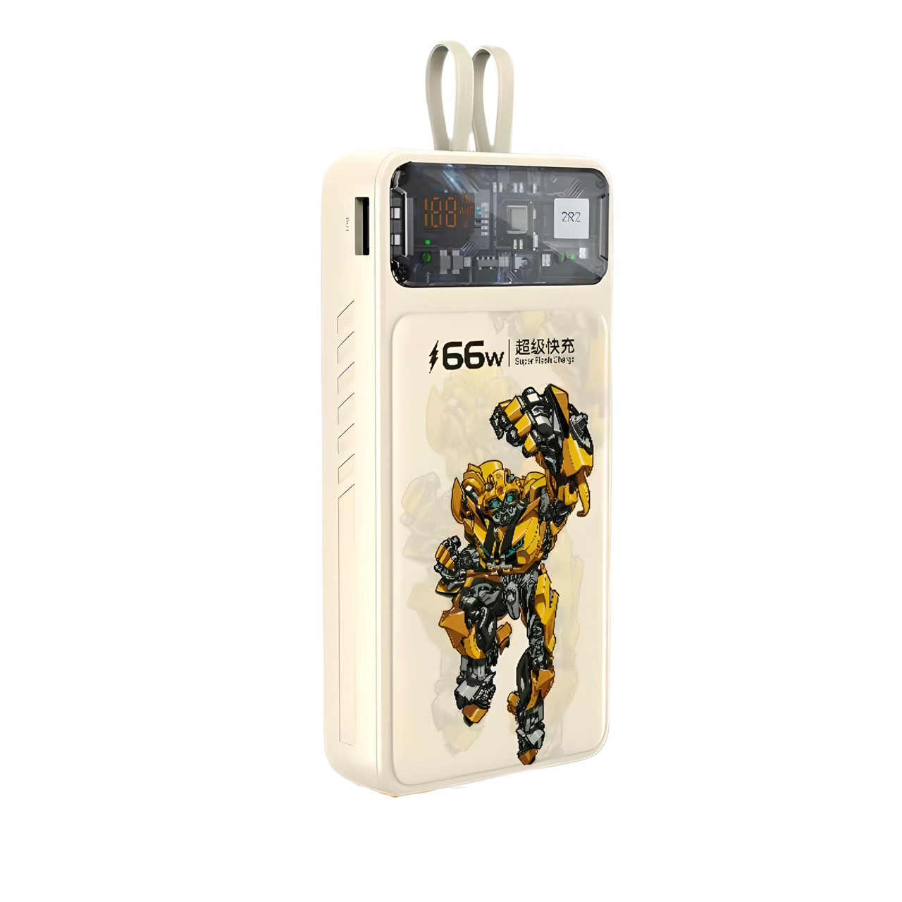 Повербанк TRANSFORMERS BumbleBee TF-SD02 20000 mAh QC22,5W/PD20W з вбудованими кабелями Бежевий (2121533890)