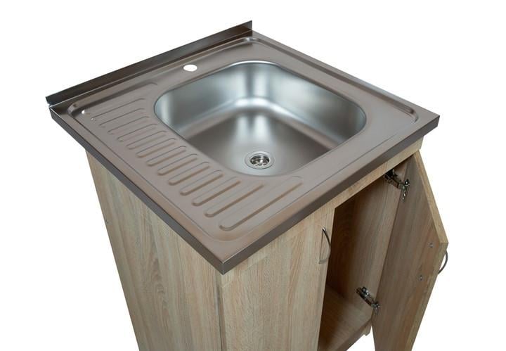 Тумба для кухни с мойкой 60х60 см правая чаша с сифоном Дуб Сонома - фото 3