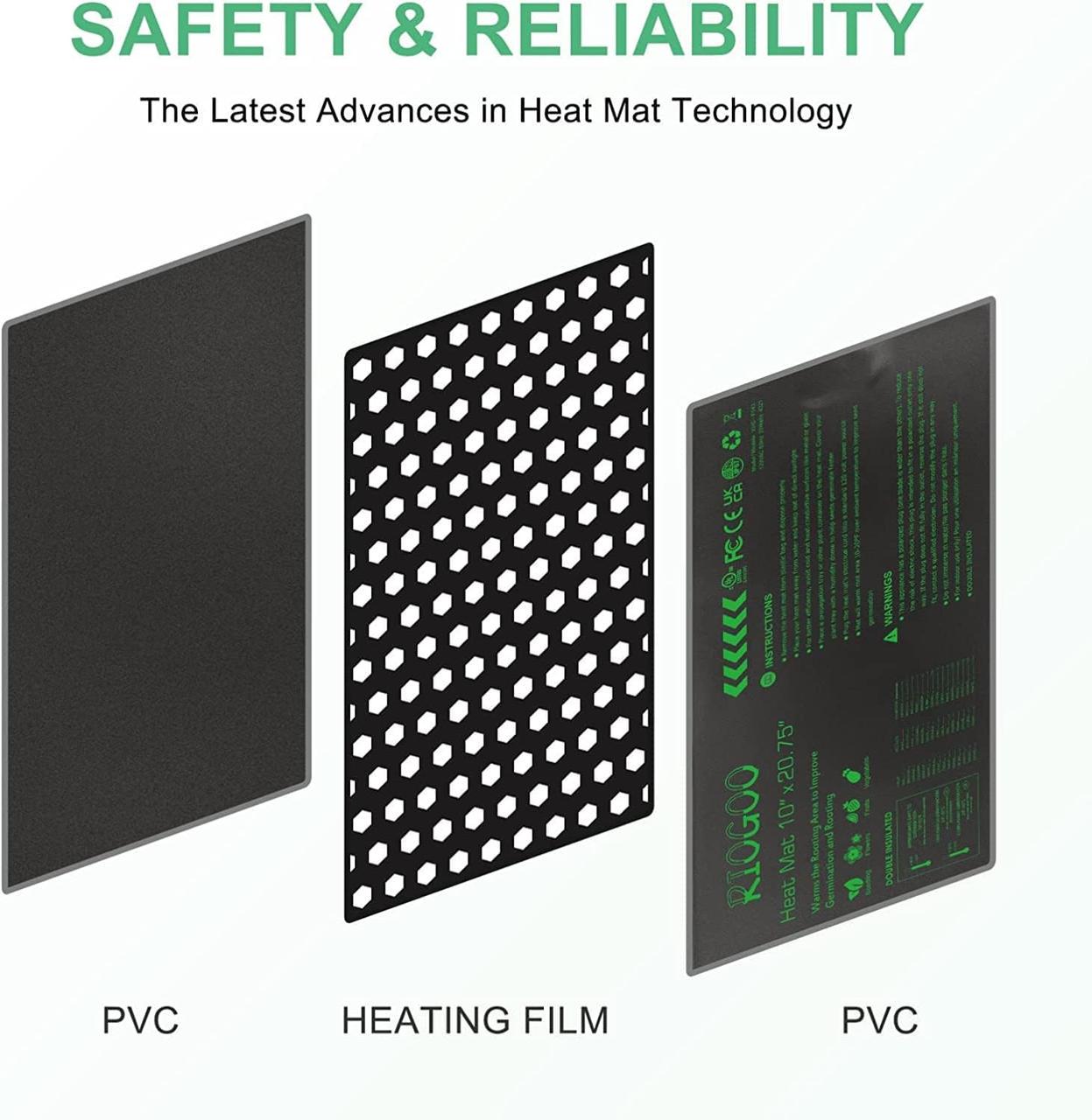 Комплект із 2 підігрівних килимків RIOGOO для розсади гідропонний - фото 2 Комплект із 2 підігрівних килимків RIOGOO для розсади гідропонний - фото 2