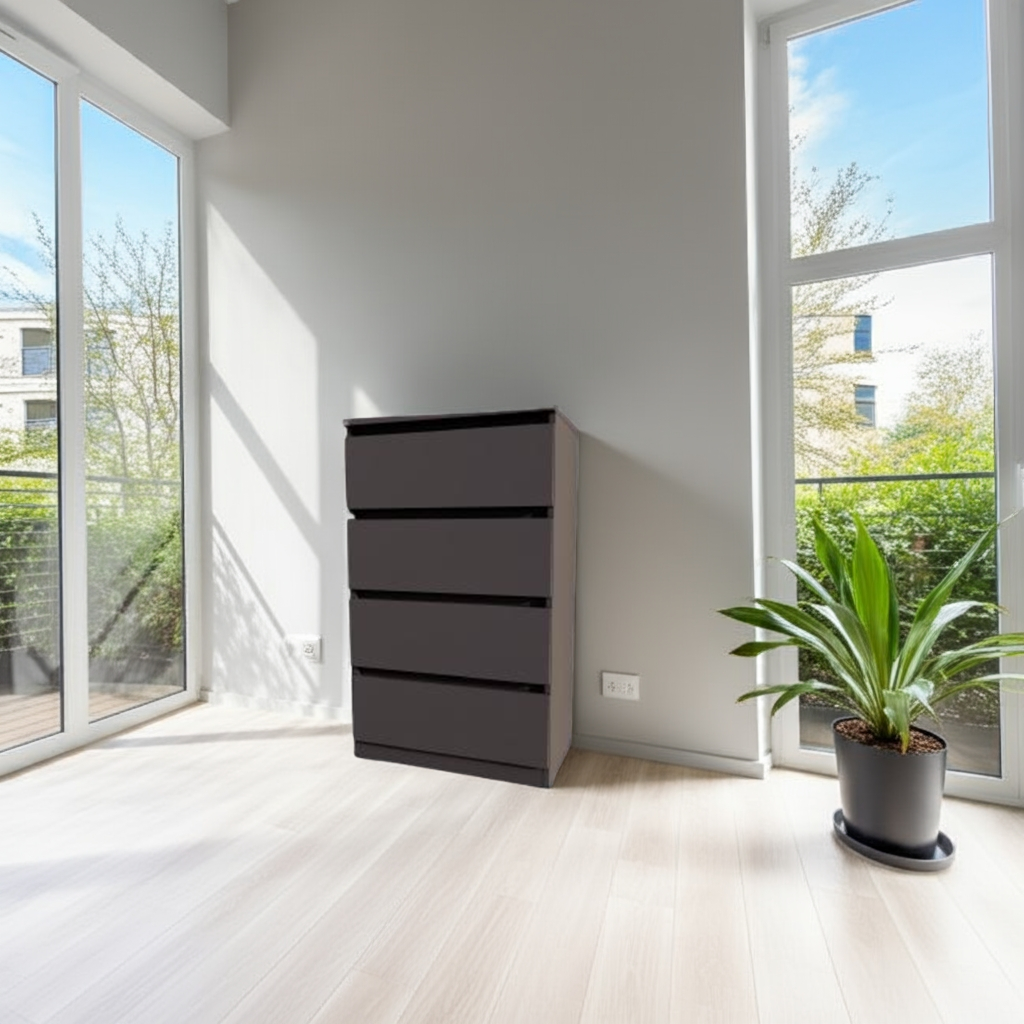 Комод MEBEX на 4 шухляди 60х40х100 см Сірий темний (VM4B600DG) - фото 3 Комод MEBEX на 4 шухляди 60х40х100 см Сірий темний (VM4B600DG) - фото 3
