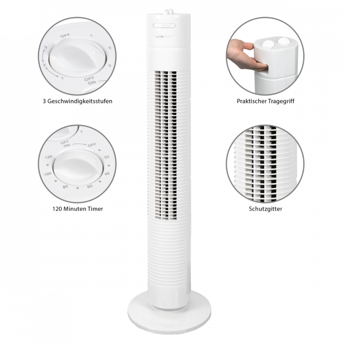 Вентилятор Clatronic TVL 3770 Белый - фото 6 Вентилятор Clatronic TVL 3770 Белый - фото 6