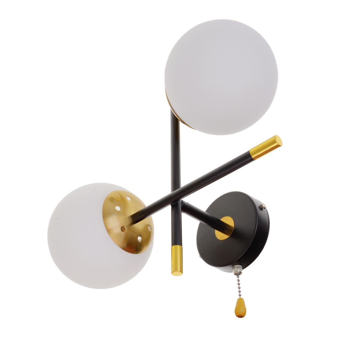 Стильне бра на 2 лампочки Brille BR-01 474W/2 E27 AB/BK