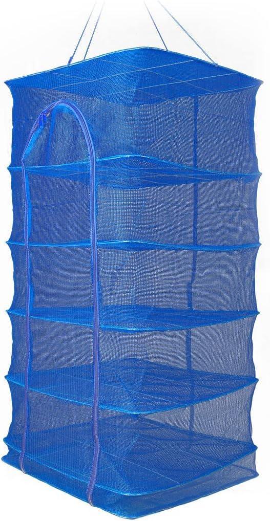Сітка-сушарка підвісна для сушіння риби фруктів овочів грибів 5 ярусів 50х50х100 см Синій (Е051544) - фото 2