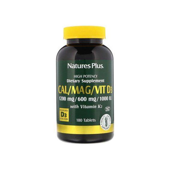 Витаминно-минеральный комплекс Nature's Plus CalMagVit D3 with Vitamin K2 180 Tabs