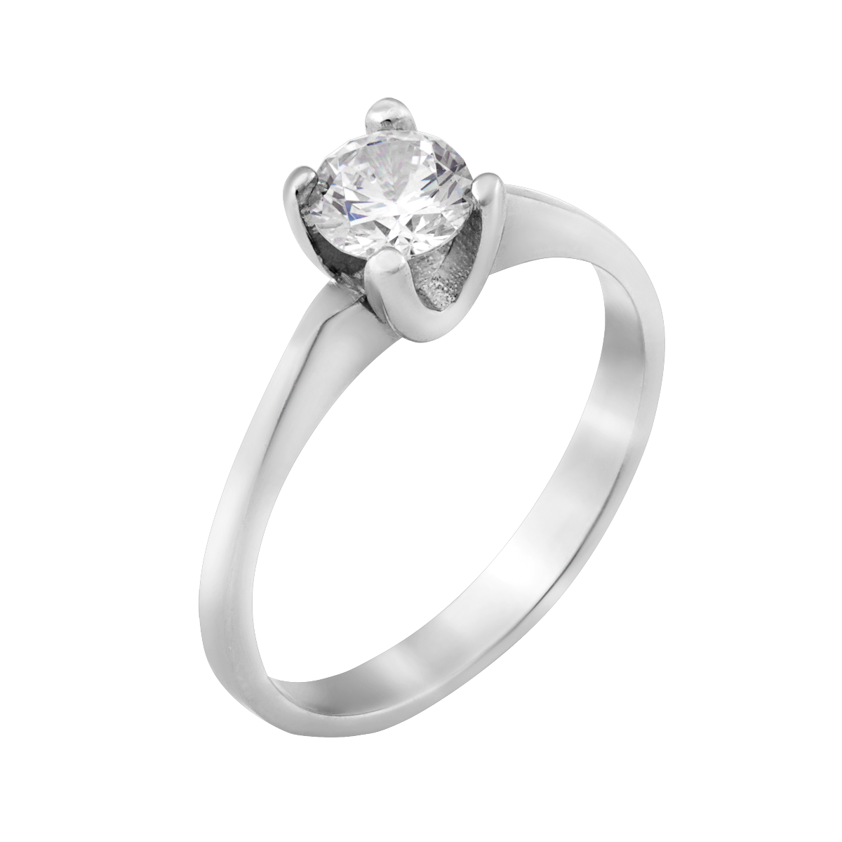 Кольцо серебряное с большим центральным фианитом р. 18