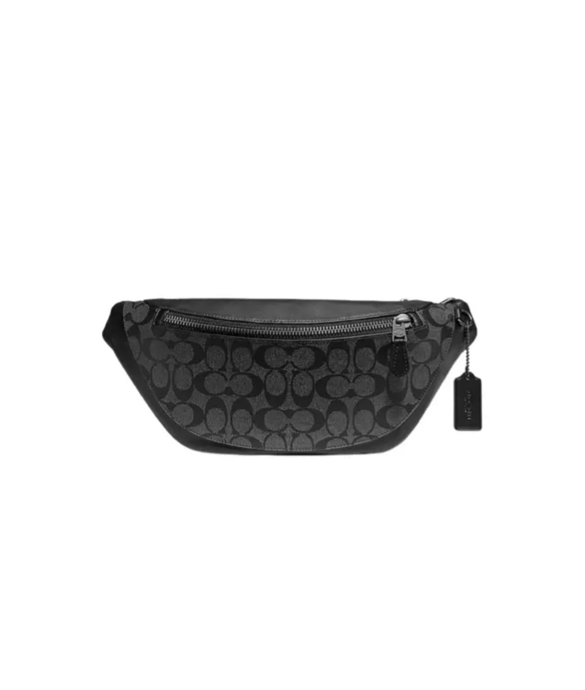 Сумка мужская Coach Warren Belt Bag 78777 In Signature Canvas Charcoal Black (443999)