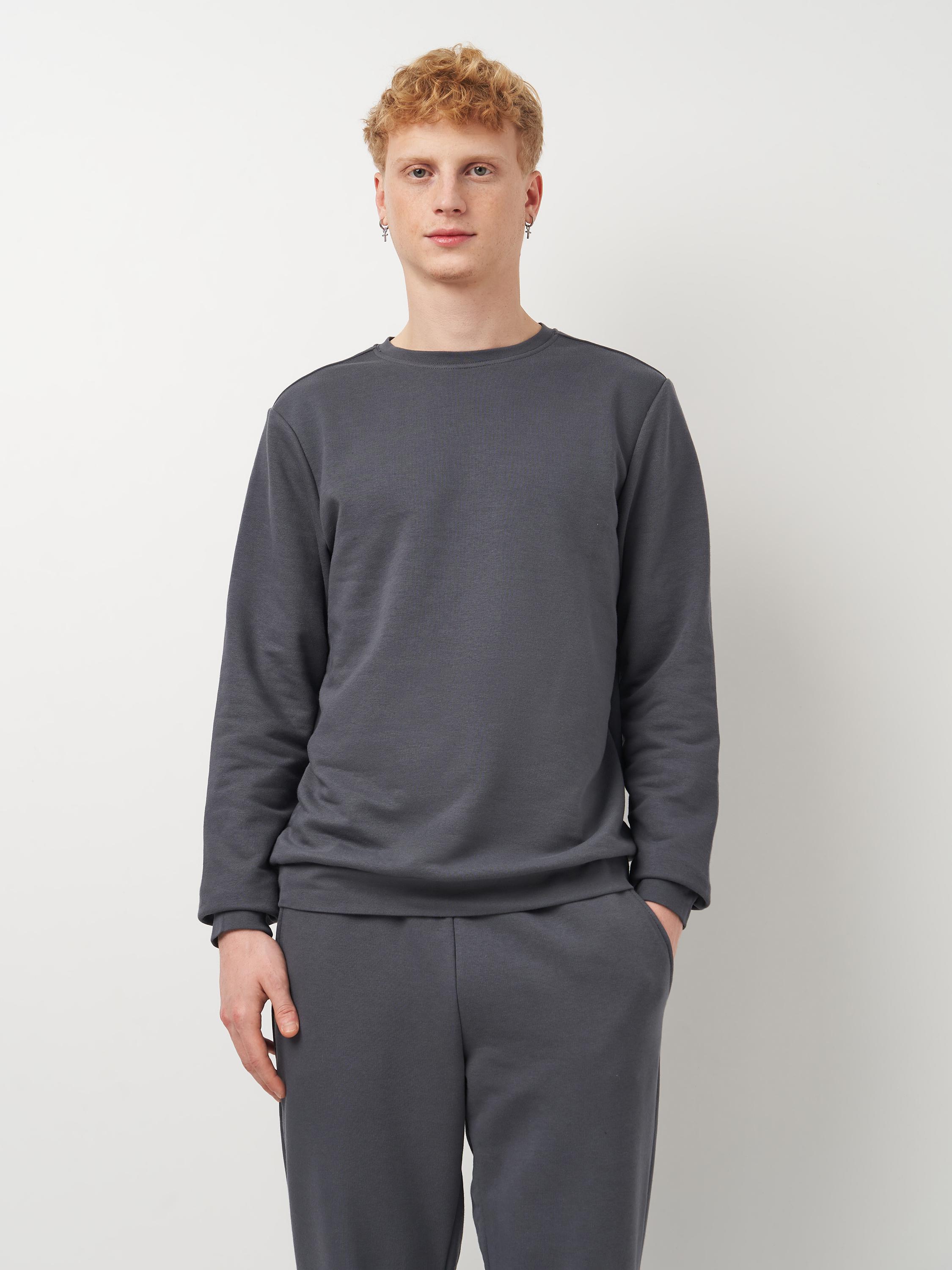 Свитшот мужской базовый ROZA 210542 M Выдержанный серый (4824005708893) - фото 1