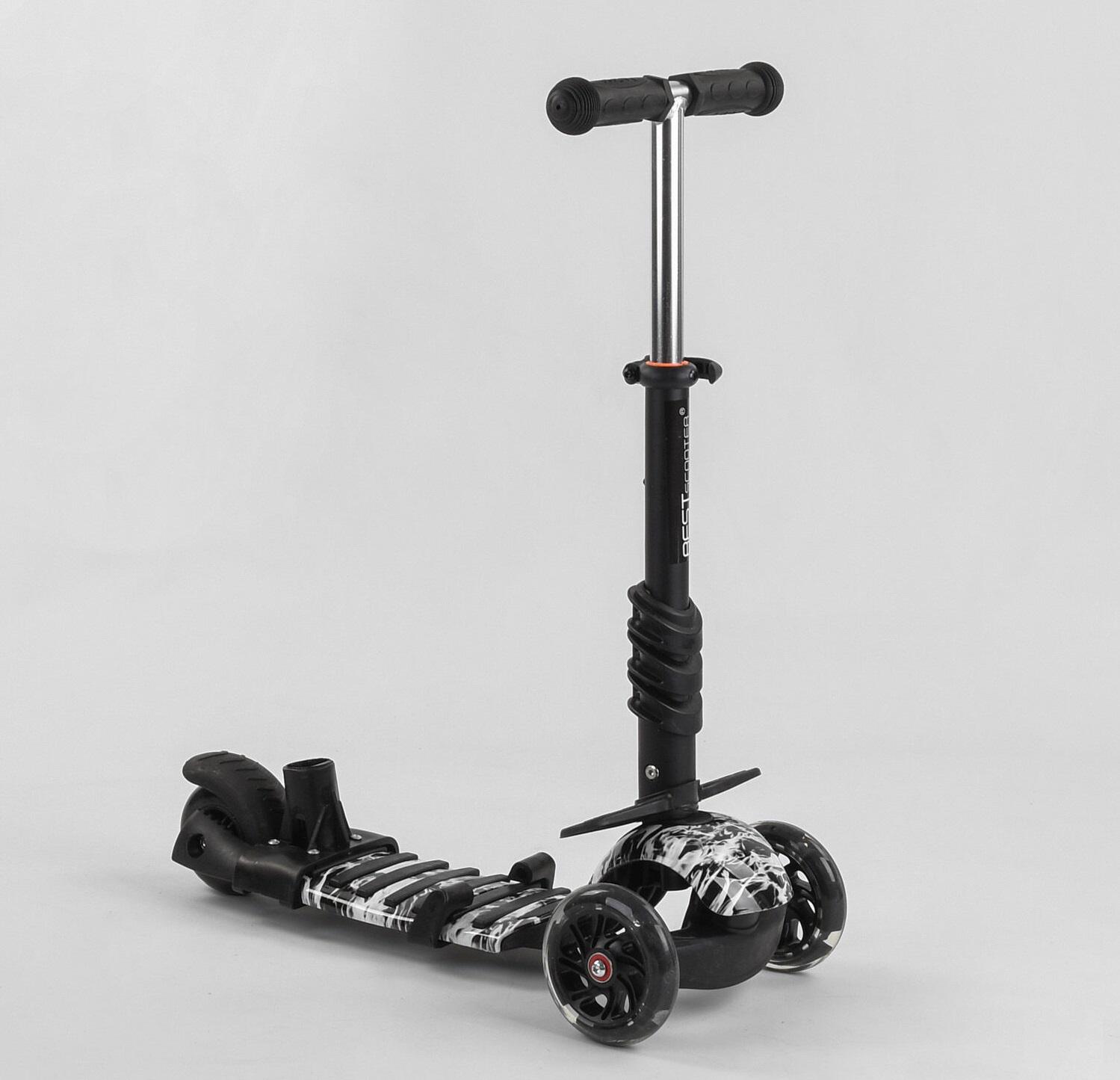 Самокат Best Scooter Абстракция 5в1 PU колеса Black/White (102022) - фото 6