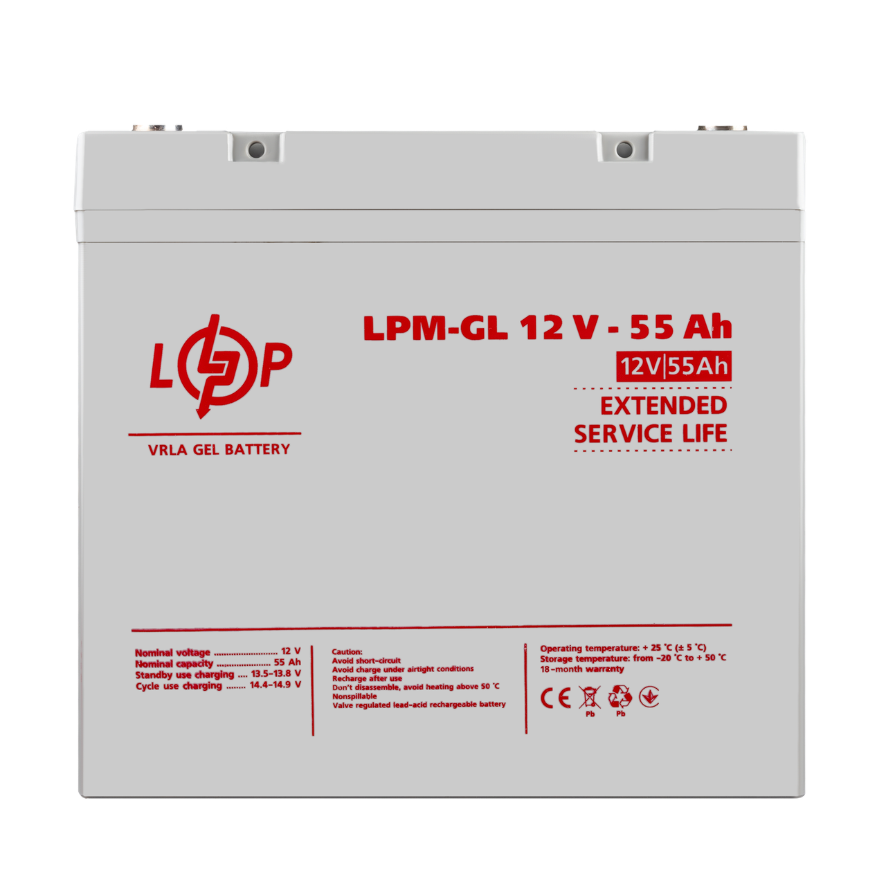 Акумулятор гелевый LPM-GL 12V-55 Ah