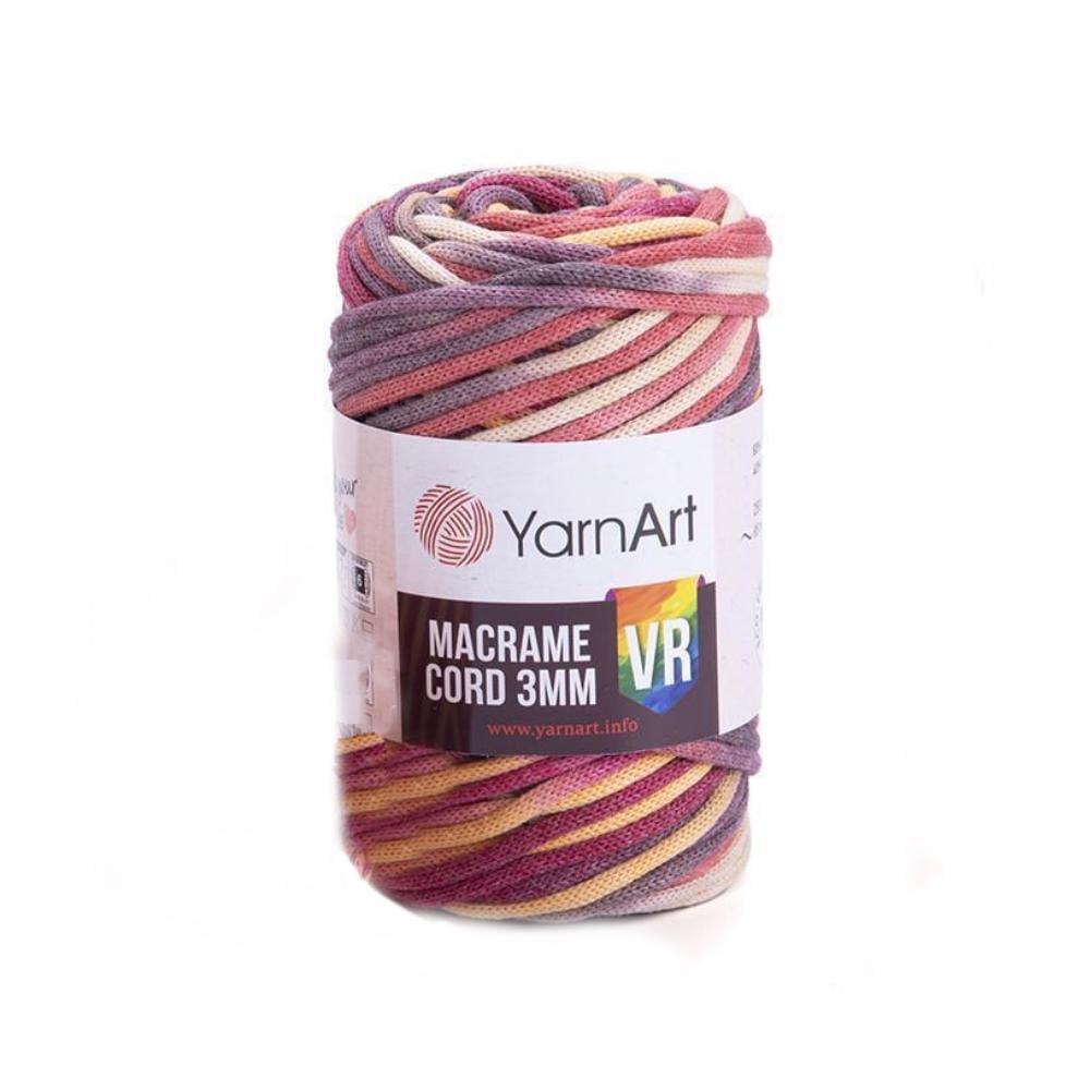 Шнур плетений Macrame Cord VR градієнт 250 г 3 мм Пудрова фіалка №923 (2310335914)