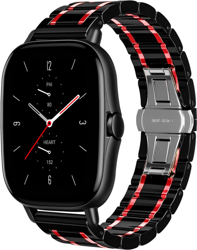 Ремешок керамический Ceramo для Amazfit GTS 2e Black/Red (28740-44)