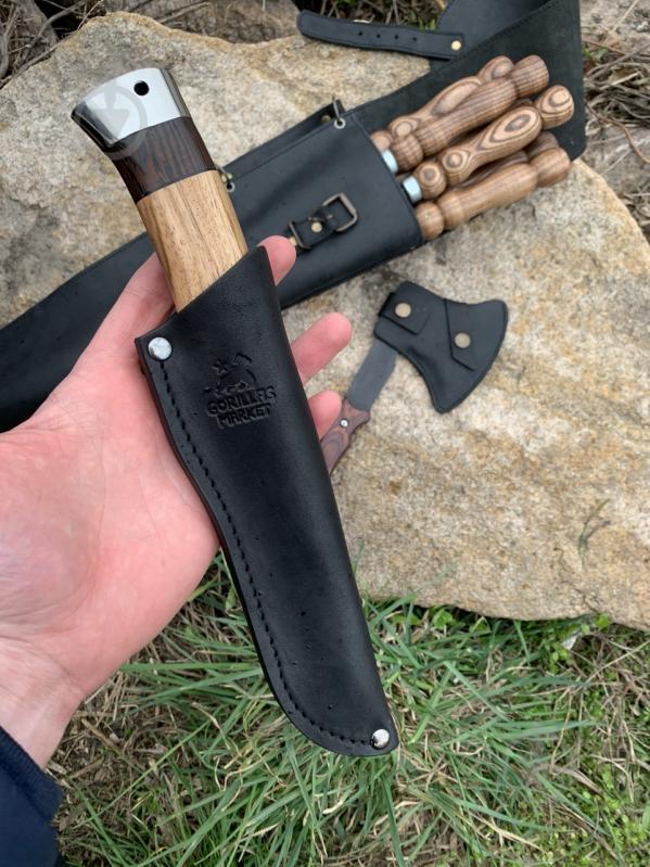 Набір шампурів Gorillas Market "Калчан Лісоруб" Gorillas BBQ у шкіряному чохлі - фото 4