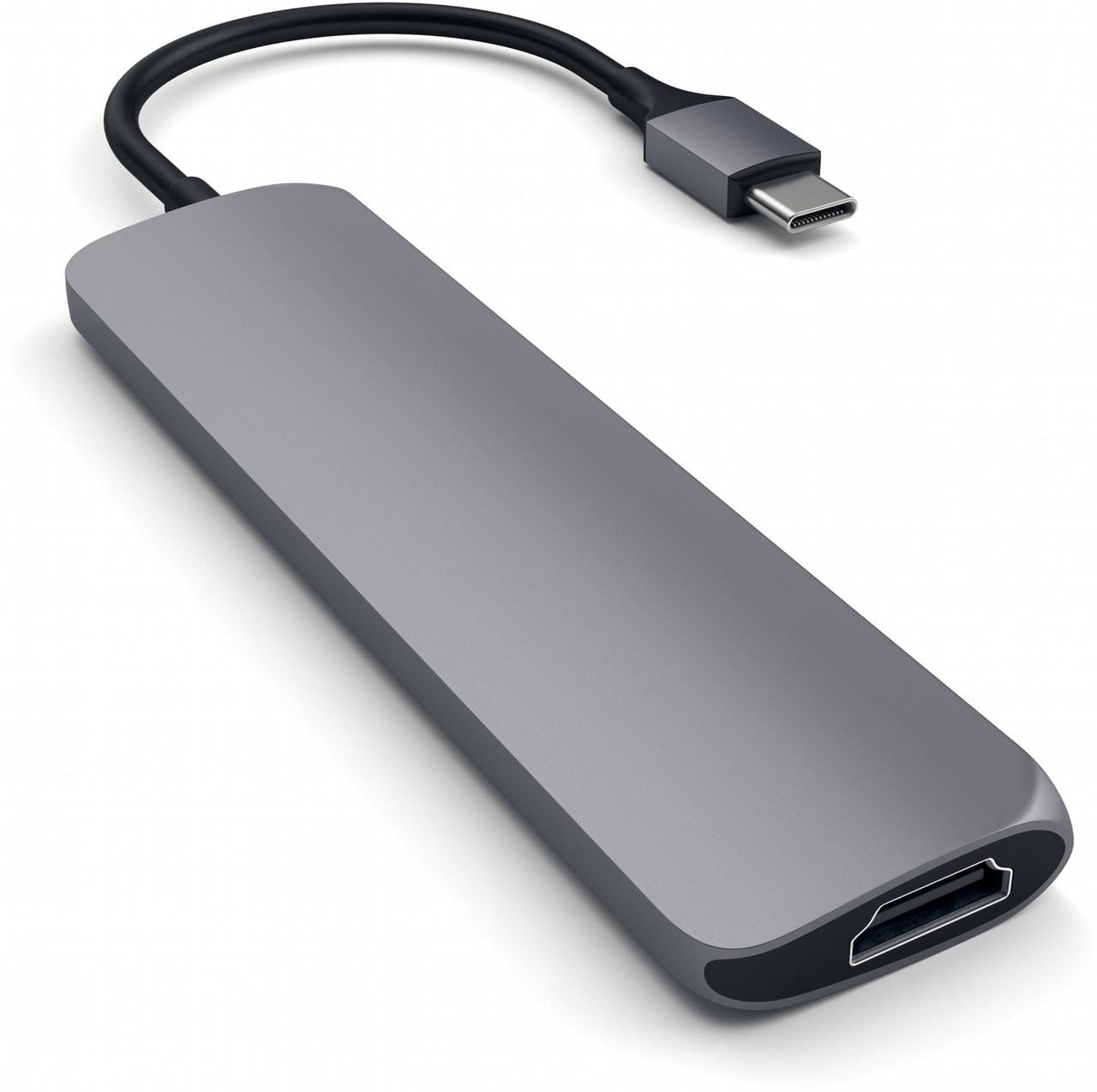 Хаб-адаптер Satechi Slim Aluminum Type-C Multi-Port Adapter with Type-C Charging Port , Space Gray (ST-CMAM)