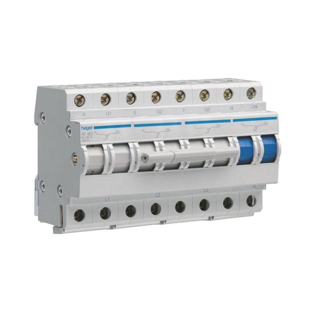 Переключатель ввода резерва Hager SF463 400В/63A 3+N (00000045900)