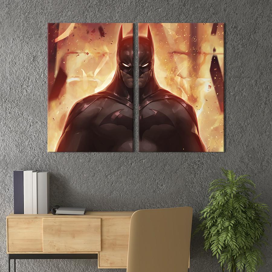 Настенный декор диптих картина на холсте для интерьера The Dark Knight 71x51 см (688-2)