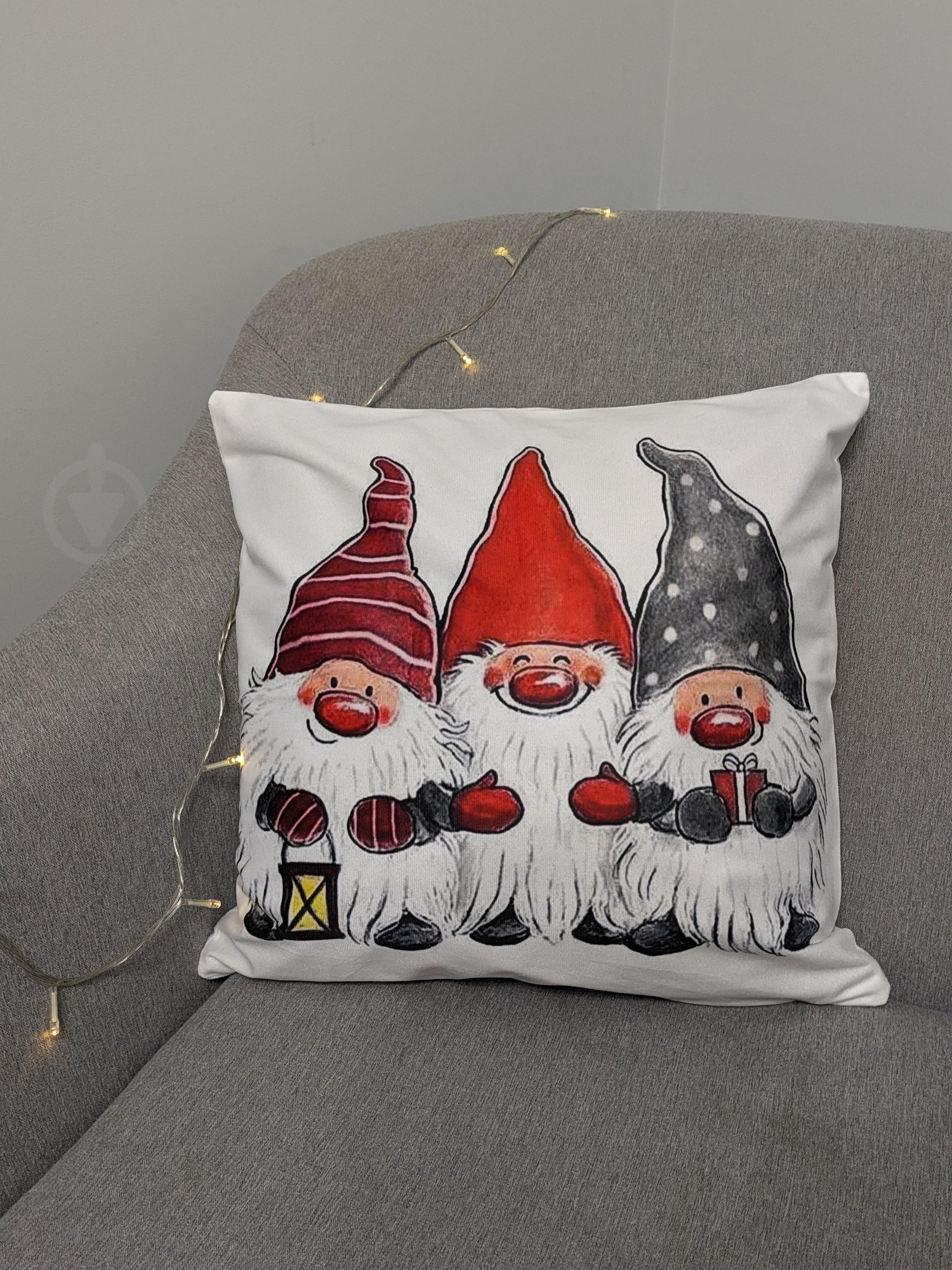 Наволочка новорічна Гномики велюр 45х45 см (29818169)