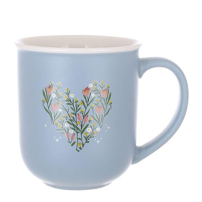 Чашка фарфоровая Flora Heart 400 мл Голубый (32985)