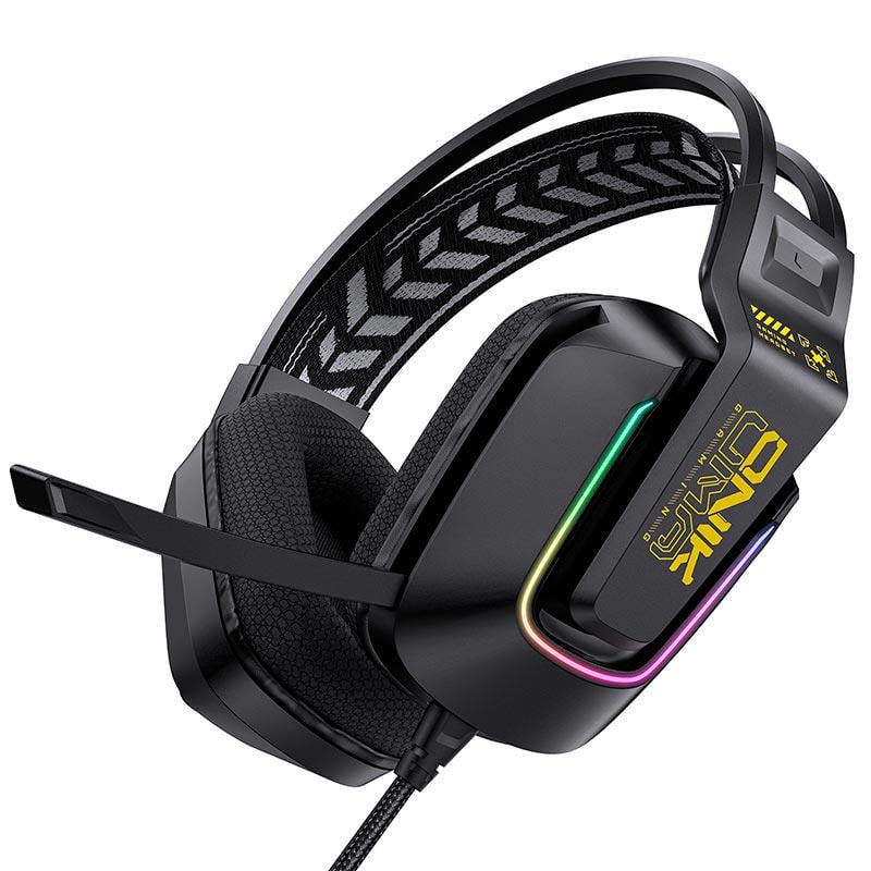 Гарнітура ігрова Onikuma X13 з RGB-підсвічуванням і мікрофоном Mini-Jack 3,5 мм кабель 2.2 м Black (26855)