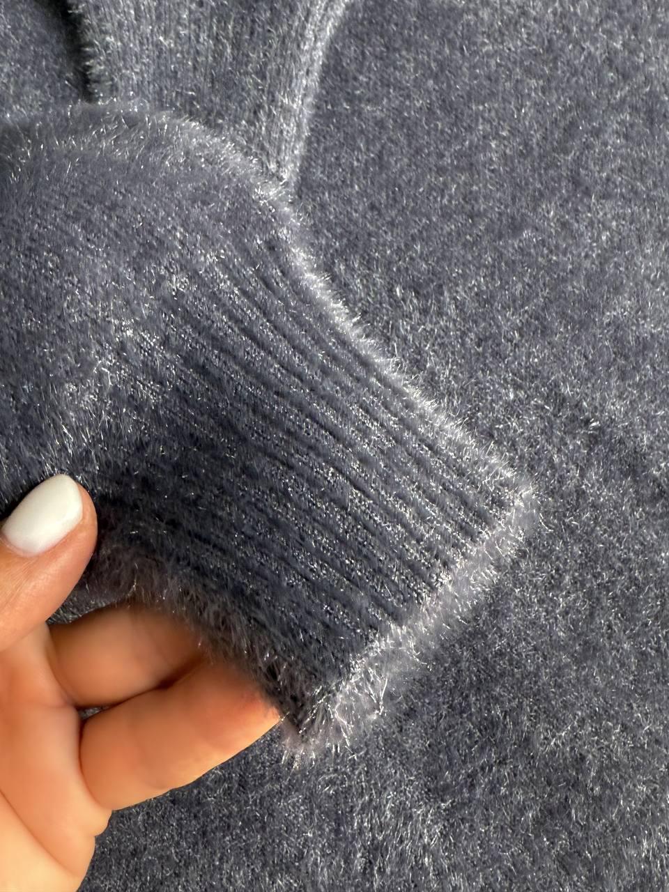 Светр жіночий Fancy Matinee 5977 ангора базовий OS Графіт (5038) - фото 2 Светр жіночий Fancy Matinee 5977 ангора базовий OS Графіт (5038) - фото 2