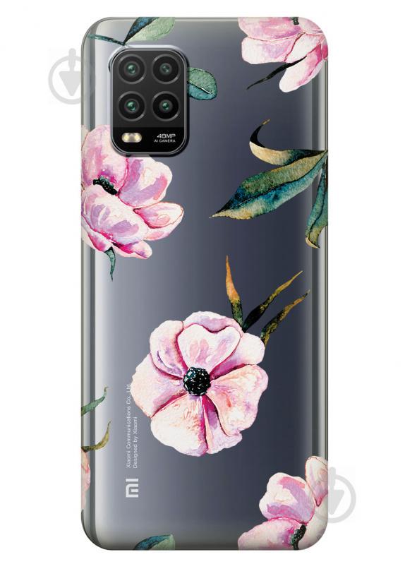 Cиликоновый чехол iSwag для Xiaomi Mi 10 Lite Пионы (KS2233)