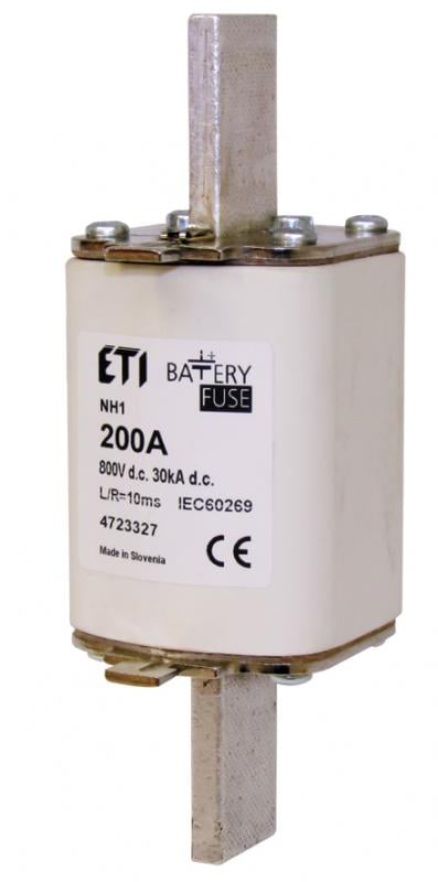 Предохранитель ножевой с плавкой вставкой ETI Battery 200А gBat NH1 800 DC (4723327)