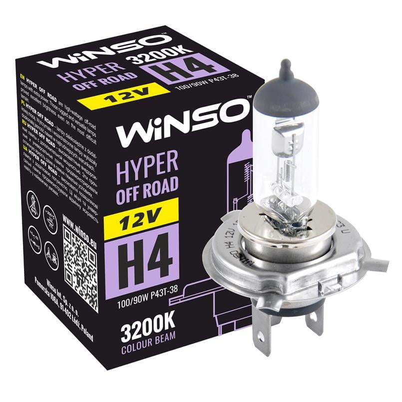 Автолампа галогенная Winso H4 12V 100/90W P43t-38 Hyper Off Road