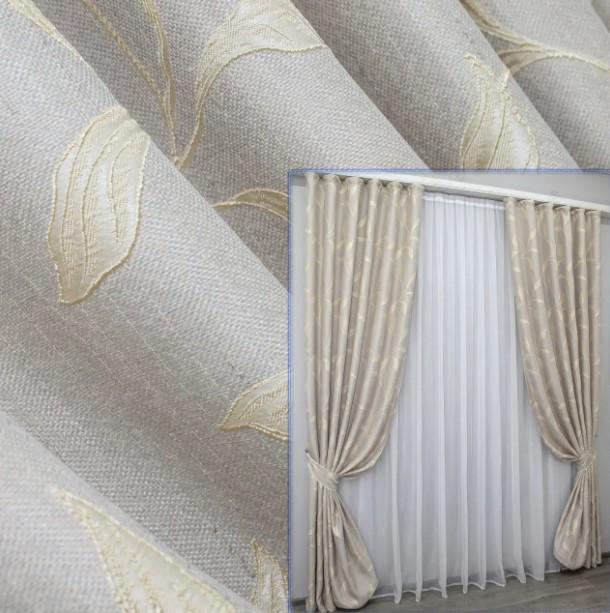 Комплект штор с подвязками Корона Мария лен/блекаут/рогожка 1,5х2,7 м 2 шт. Светло-серый (669ш) - фото 2 Комплект штор с подвязками Корона Мария лен/блекаут/рогожка 1,5х2,7 м 2 шт. Светло-серый (669ш) - фото 2