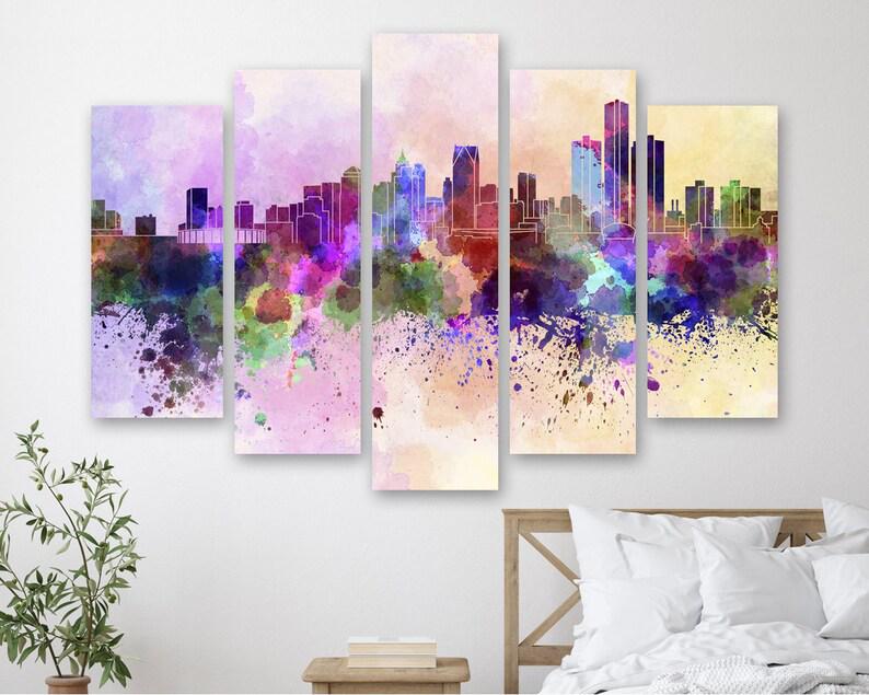 Модульная картина на холсте KIL Art Детройт в ярких красках из пяти частей 137x85 см (M51_L_256)