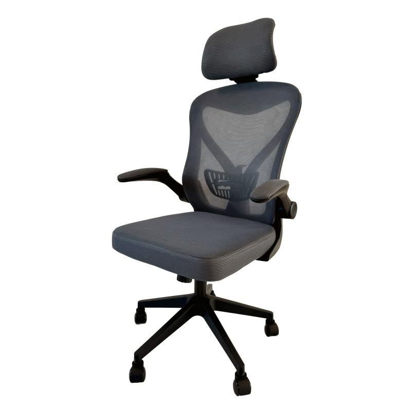 Крісло офісне комп'ютерне PROLINE T2505 ергономічне із підголовником сітка Gray