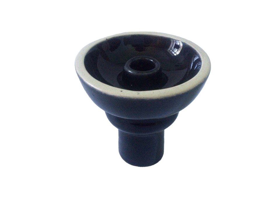 Чаша для кальяну LEX Фанел біла глина глазурована Чорний (1492)