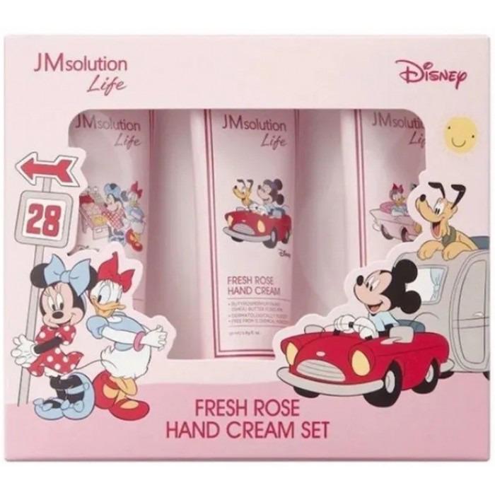 Набор кремов для рук с ароматом розы JMsolution Life Disney Fresh Rose Hand Cream Set 3 по 50 мл