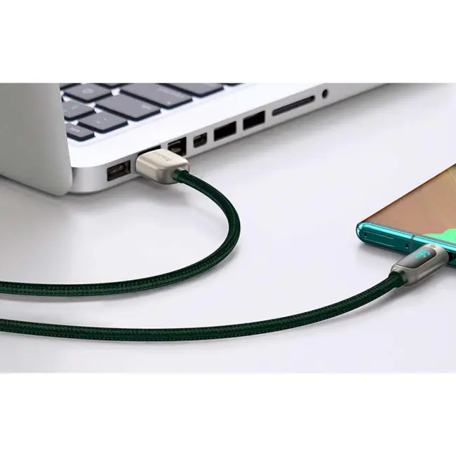 Кабель BASEUS Display Fast Charging Cable USB to Type-C CASX020006 66W 1 м Green - фото 6