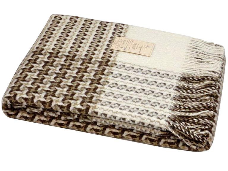 Плед шерстяной Vladi Cappuccino односпальный 140х200 см Коричневый