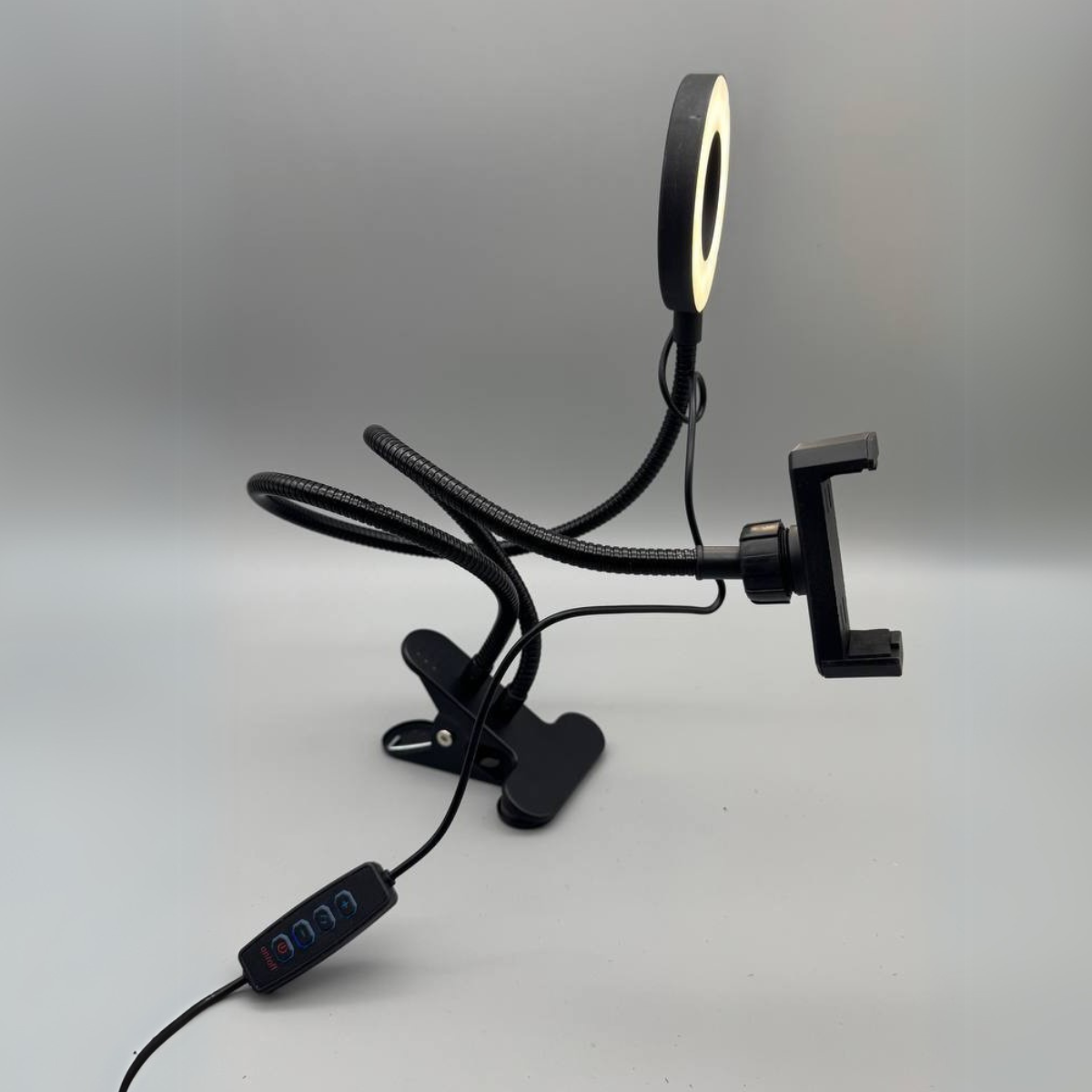 Лампа кільцева Led з гнучким кріпленням для телефону 9 см та ніжка прищіпка Professional Live Streem 50 см (LS-0066-Black) - фото 7