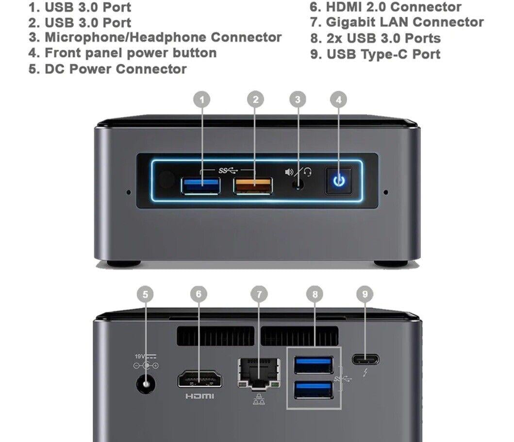 Системный блок Intel NUC7JY Mini Intel Celeron J4005 2,7GHz 8GB DDR4 128 ГБ SSD bluetooth 5,1 WiFi-6 Windows 10 - фото 5