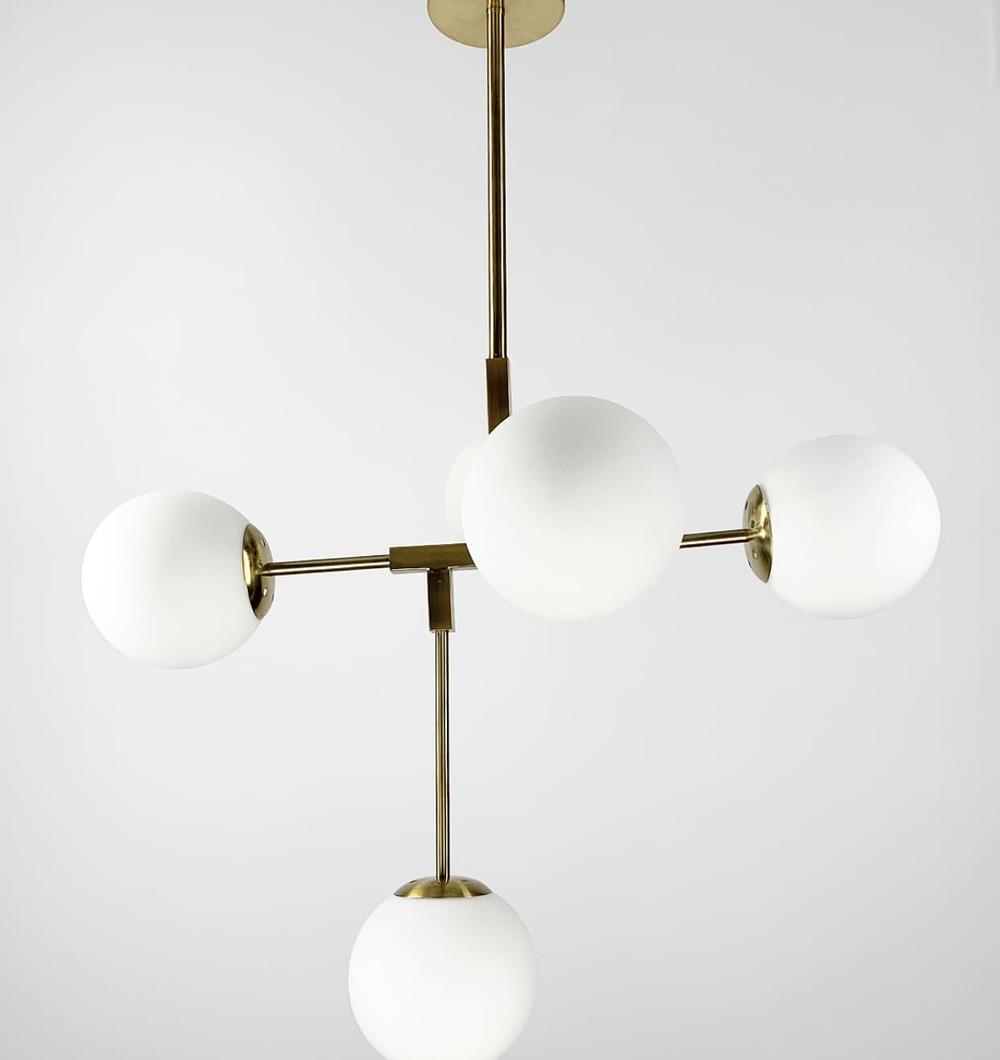 Люстра в каскадному каркасі з матовими плафонами Латунь (AOC 17/5 AB+WT) - фото 2 Люстра в каскадному каркасі з матовими плафонами Латунь (AOC 17/5 AB+WT) - фото 2