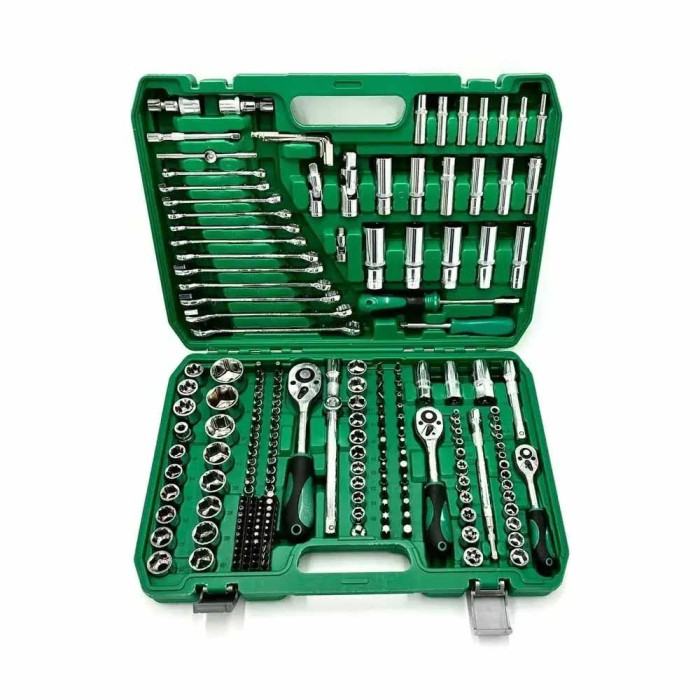 Набір інструментів автомобільнийW153-9 із хромованадієвої сталі 216 предметів у кейсі Зелений (W153-91)