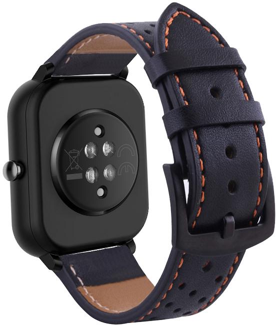 Ремінець шкіряний Classico для Amazfit Bip U Black/Orange (20650)