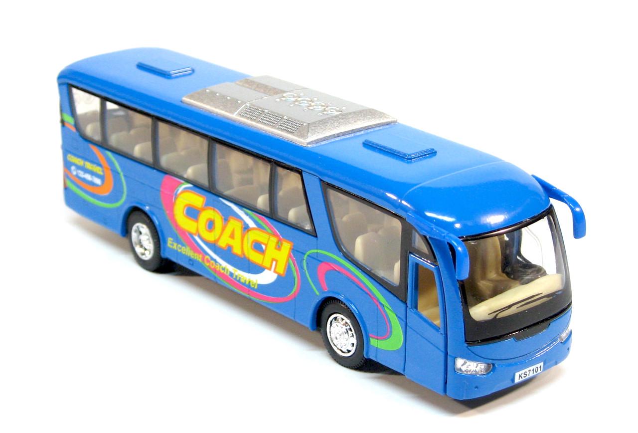 Автобус модель металлическая Kinsfun Синий