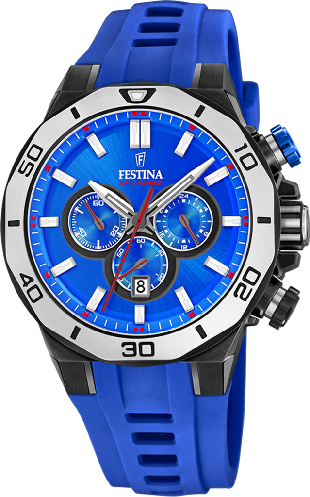 Наручные часы мужские Festina F20450/7 Chrono Sport со стальным корпусом WR 100 м и синим циферблатом