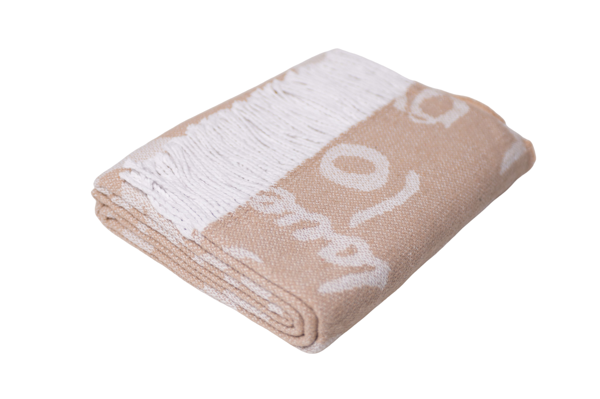 Плед жакардовий Vladi Валенсия LOVE 140х200 см Білий/Піщаний (09427) - фото 4 Плед жакардовий Vladi Валенсия LOVE 140х200 см Білий/Піщаний (09427) - фото 4