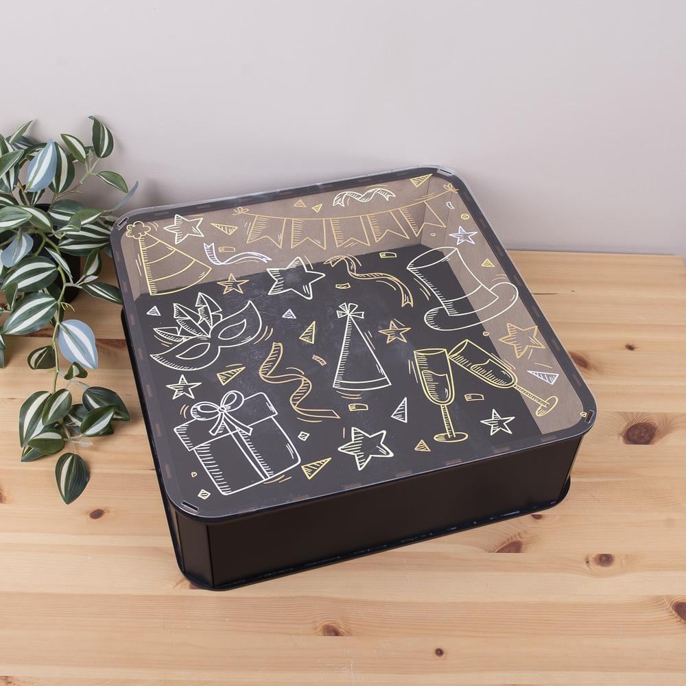 Коробка квадратная Новогодняя праздничная (7496-4) - фото 1