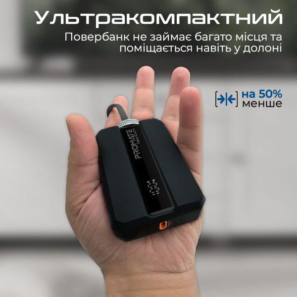 Повербанк Promate Neo-10Uni 10000 mAh 30W Black (neo-10uni.Black) - фото 7 Повербанк Promate Neo-10Uni 10000 mAh 30W Black (neo-10uni.Black) - фото 7