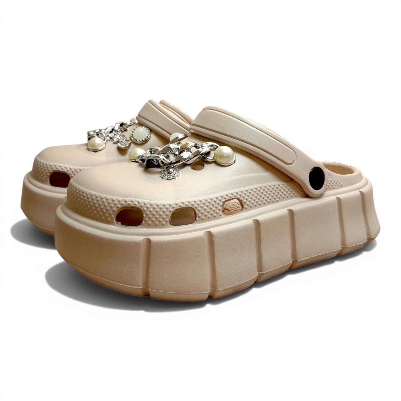 Сабо женские Progres на платформе с джибитсами р. 37 23 см Бежевый (2966119479) Сабо женские Progres на платформе с джибитсами р. 37 23 см Бежевый (2966119479)