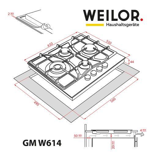 Варильна поверхня газова WEILOR GM W614 SS (1114313) - фото 8